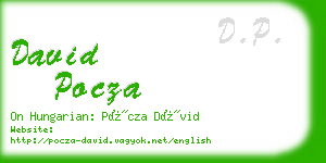 david pocza business card